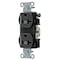 Hubbell Wiring Device-Kellems Straight Blade Receptacle, 5-20R, 20 A, 125V AC, 2 Pole, 3 Wire, Grounded BR20C2BLK - alternate 1